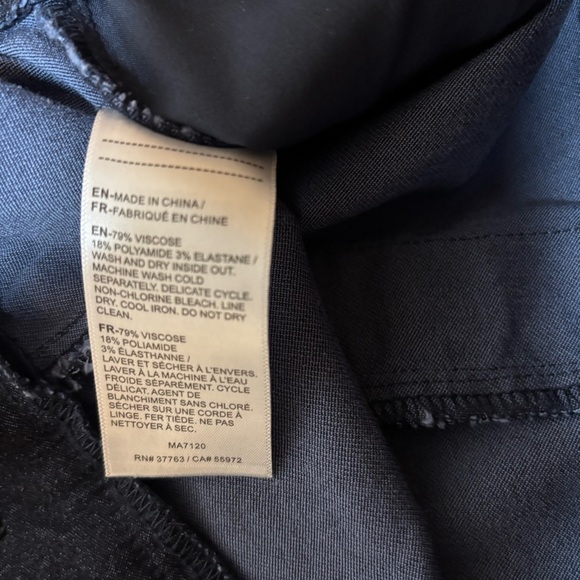 Rafaella navy blue linen-blend trouser pants. Women’s Size Large - Picture 3 of 4